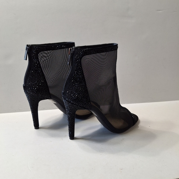 Jessica Simpson Black Mesh Rhinestone Whimsigoth Fairy Ankle Booties Size 7.5M - Picture 5 of 15
